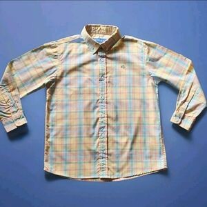 Boys Yellow Plaid Button-Down Shirt - Classic Collared Top
